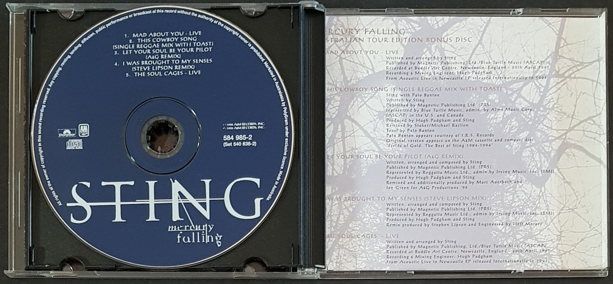 Sting- Mercury Falling - Australian Tour Edition – Vicious Sloth