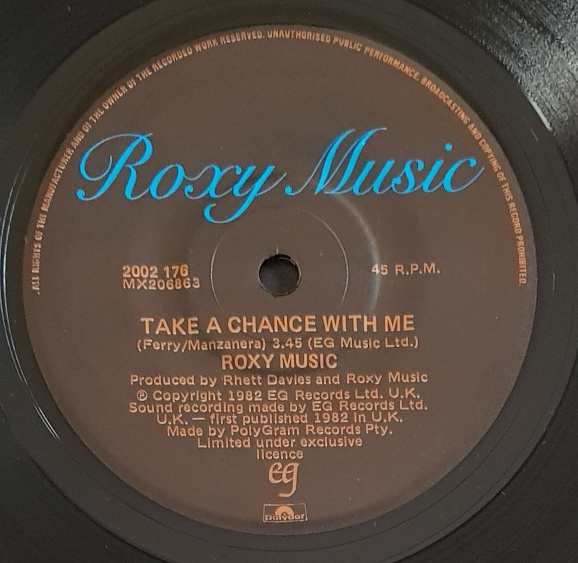 Roxy Music - Take A Chance With Me – Vicious Sloth Collectables