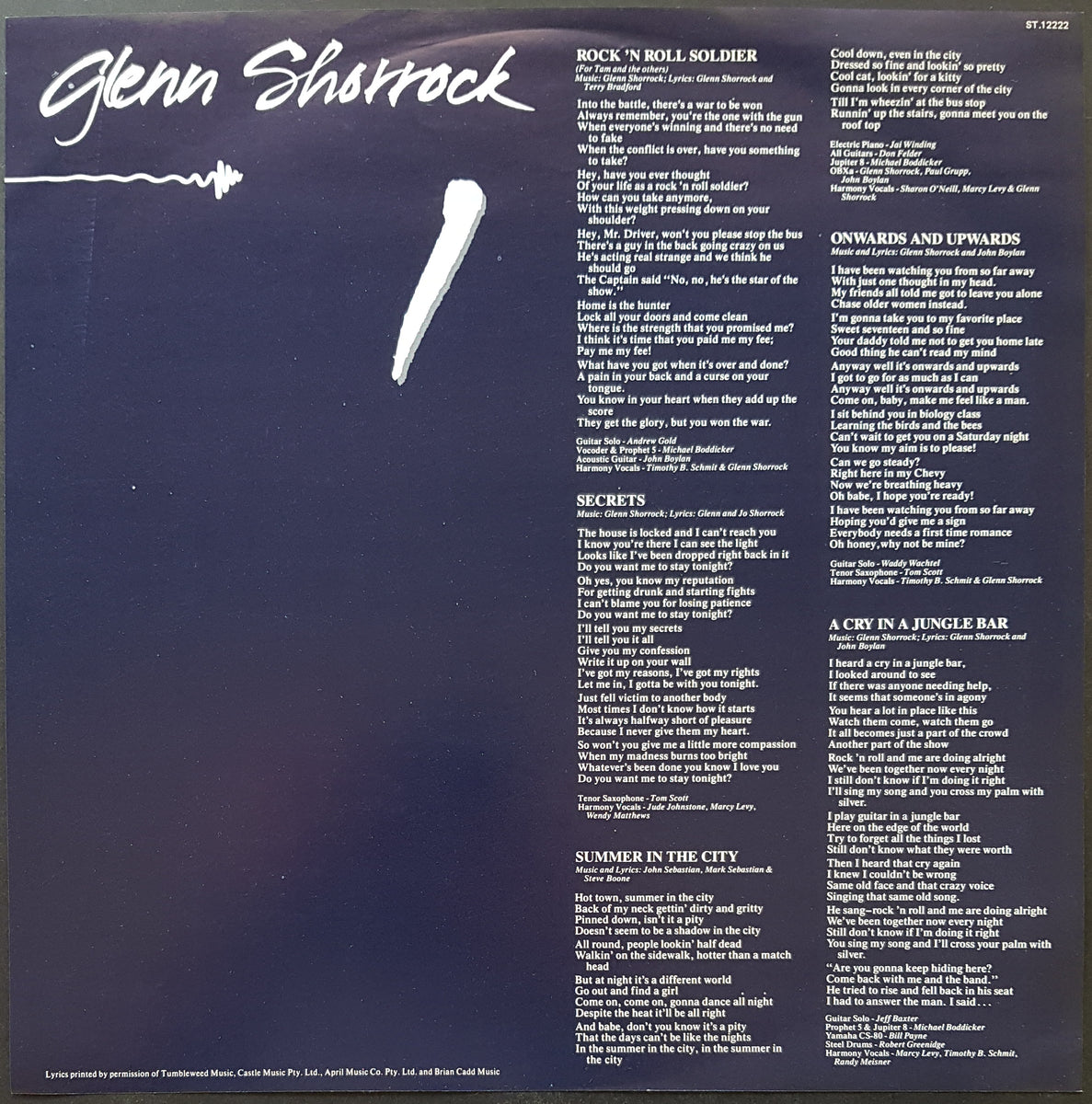 Little River Band (Glenn Shorrock) - Villain Of The Peace