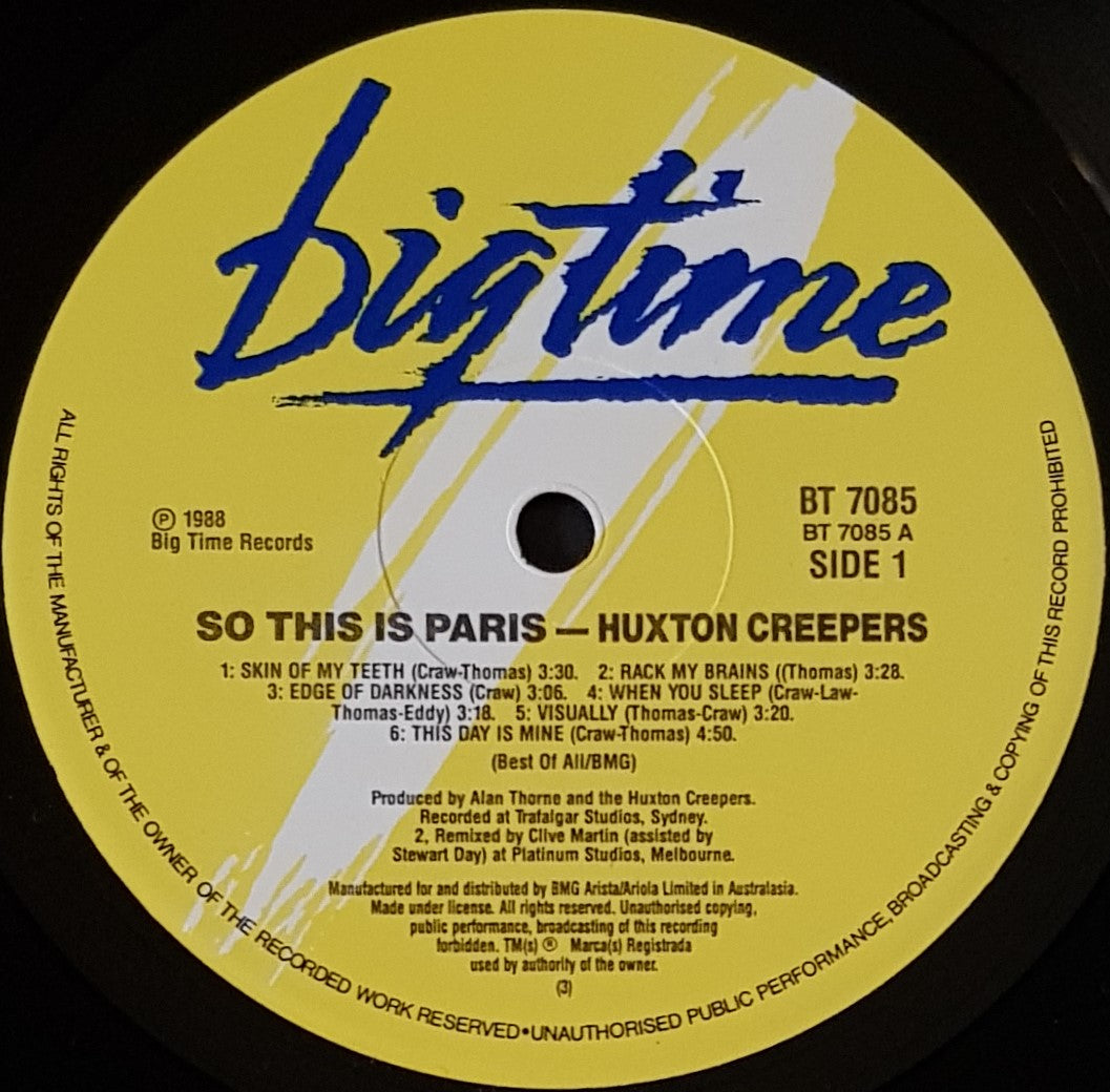 Huxton Creepers So This Is Paris Autographed Vicious Sloth