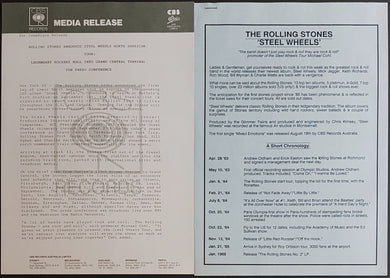 Rolling Stones - Steel Wheels Media Release, Bio + Clippings