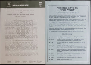 Rolling Stones - Steel Wheels Media Release, Bio + Clippings