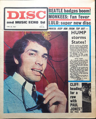 Engelbert Humperdinck - Disc And Music Echo June 24, 1967