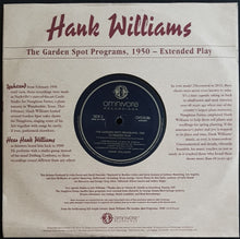 Load image into Gallery viewer, Williams, Hank - The Garden Spot Programs, 1950 - Extended Play