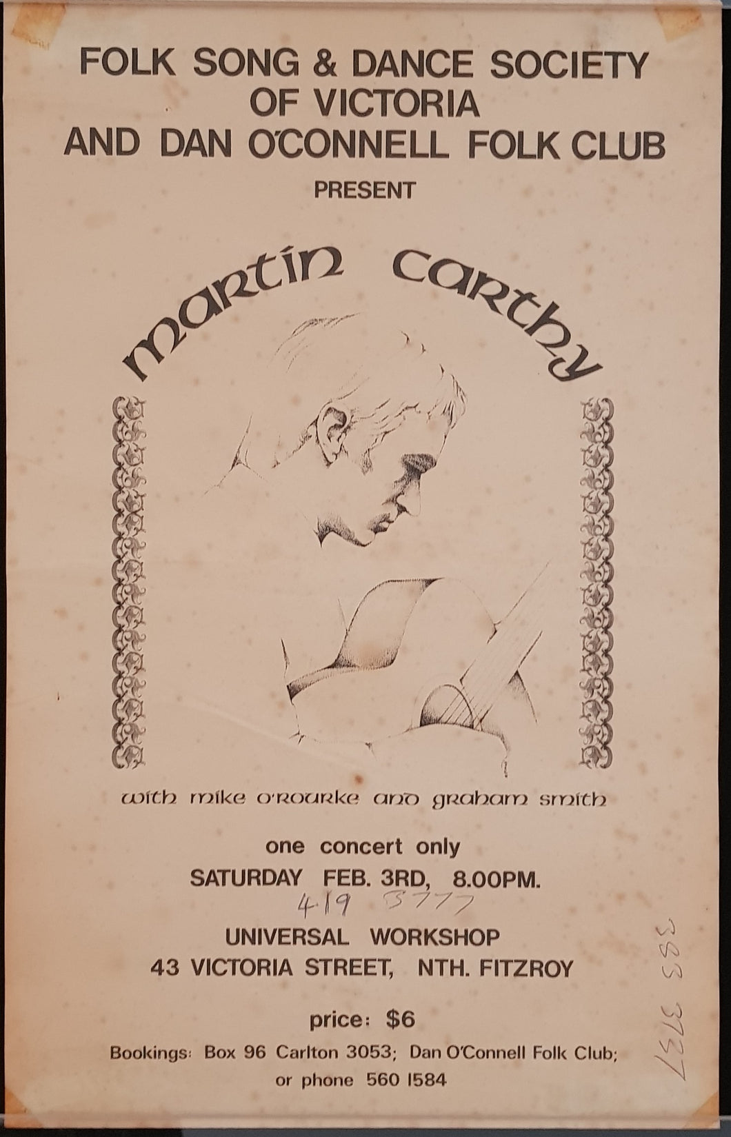 Martin Carthy - One Concert Only Saturday Feb. 3 - 1979
