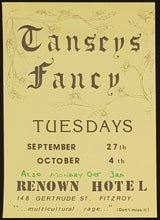 Load image into Gallery viewer, Tansey&#39;s Fancy - Tuesdays - Renown Hotel - 1983