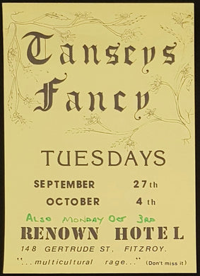 Tansey's Fancy - Tuesdays - Renown Hotel - 1983