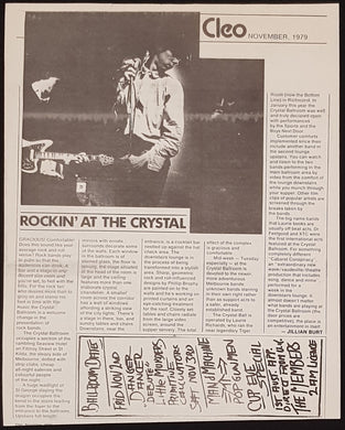 Boys Next Door - Rockin' At The Crystal - Cleo November 1979