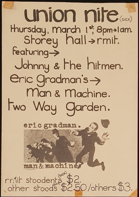 Johnny And The Hitmen - Union Nite Storey Hall RMIT Thursday March 1 1979