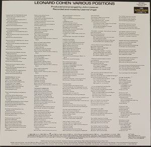 Leonard Cohen - Various Positions