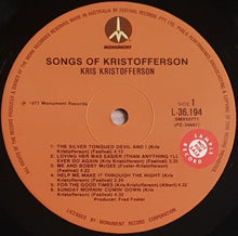 Load image into Gallery viewer, Kris Kristofferson - Songs Of Kristofferson