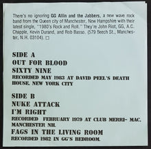 Load image into Gallery viewer, G.G. Allin And The Jabbers - Out For Blood