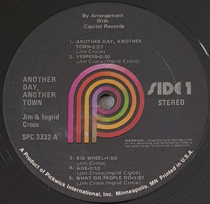Croce, Jim & Ingrid- Another Day, Another Town