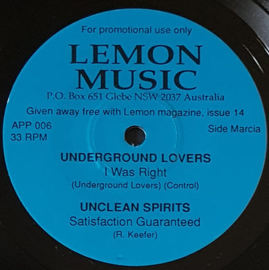 Underground Lovers - I Was Right