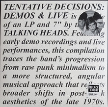 Load image into Gallery viewer, Talking Heads - Tentative Decisions: Demos &amp; Live