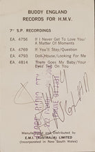 Load image into Gallery viewer, England, Buddy - Buddy England Records For H.M.V. - Autographed