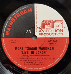 Vaughan, Sarah - More Sarah Vaughan From Japan Live