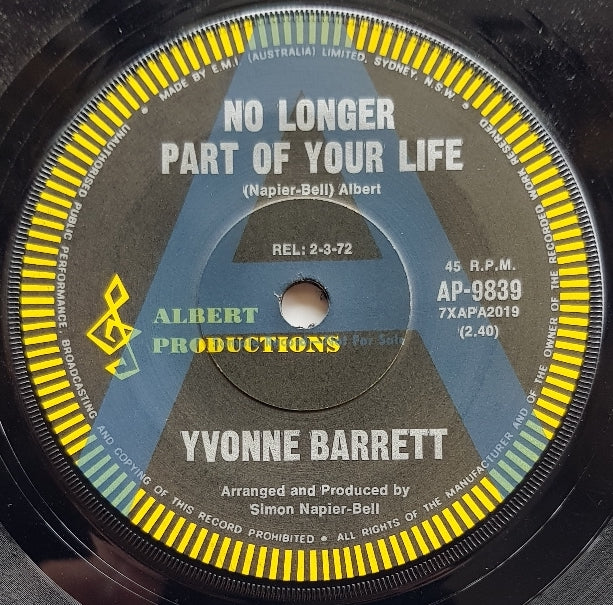 Yvonne Barrett - No Longer Part Of Your Life