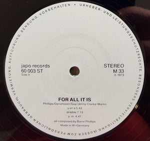 Phillips, Barre - For All It Is
