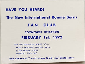 Ronnie Burns - Fan Club