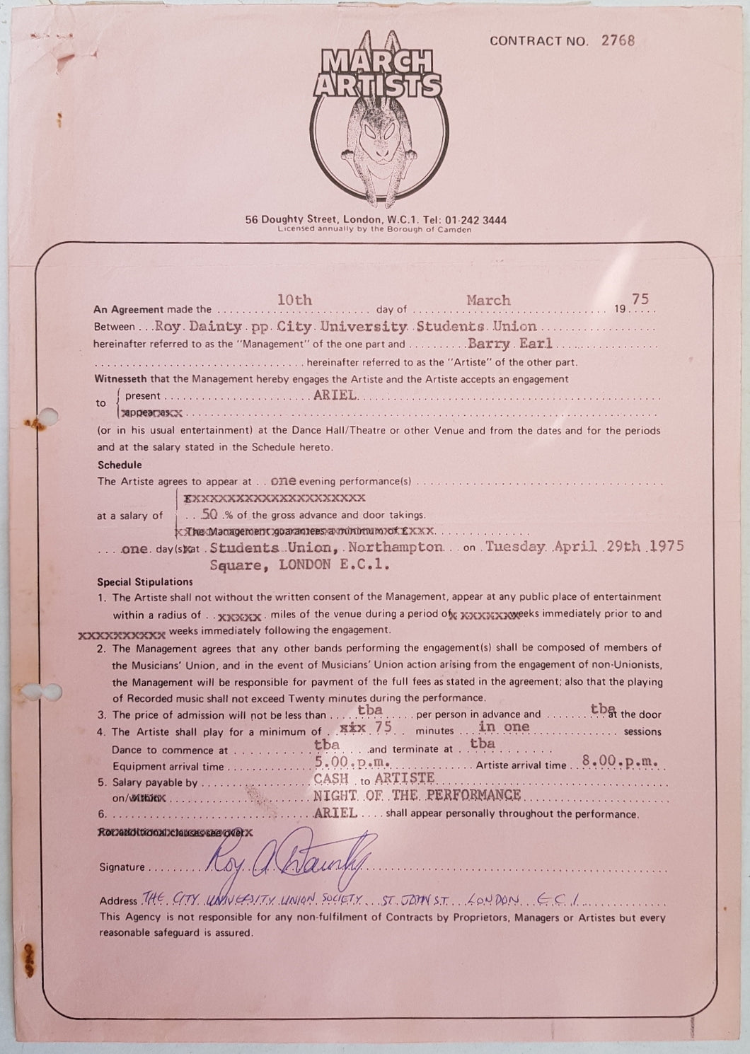 Ariel - Contract