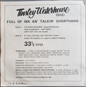 Tinsley Waterhouse Band - Full Of Ink An' Talkin' Shorthand