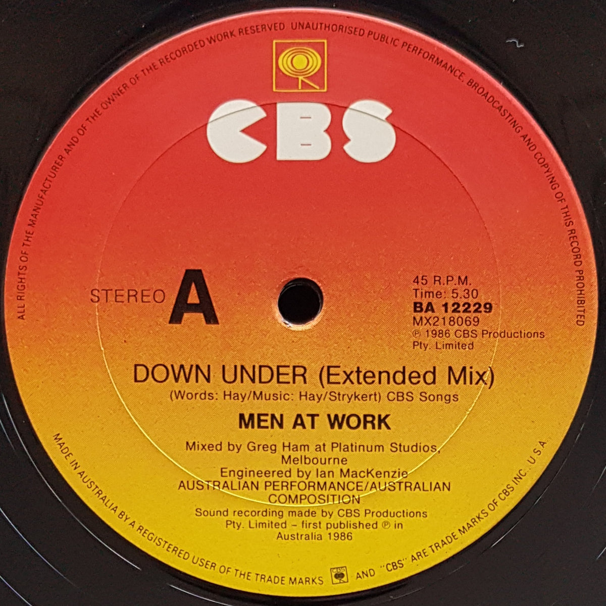 Men At Work Down Under (Extended Mix) Vicious Sloth Collectables