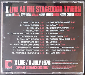 X - Live At The Stagedoor Tavern/ Sydney / 8 July 1978