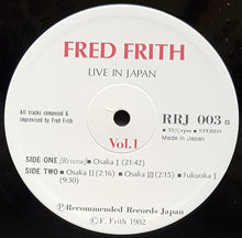 Load image into Gallery viewer, Fred Frith - Live In Japan -Guitars On The Table Approach Vol.1