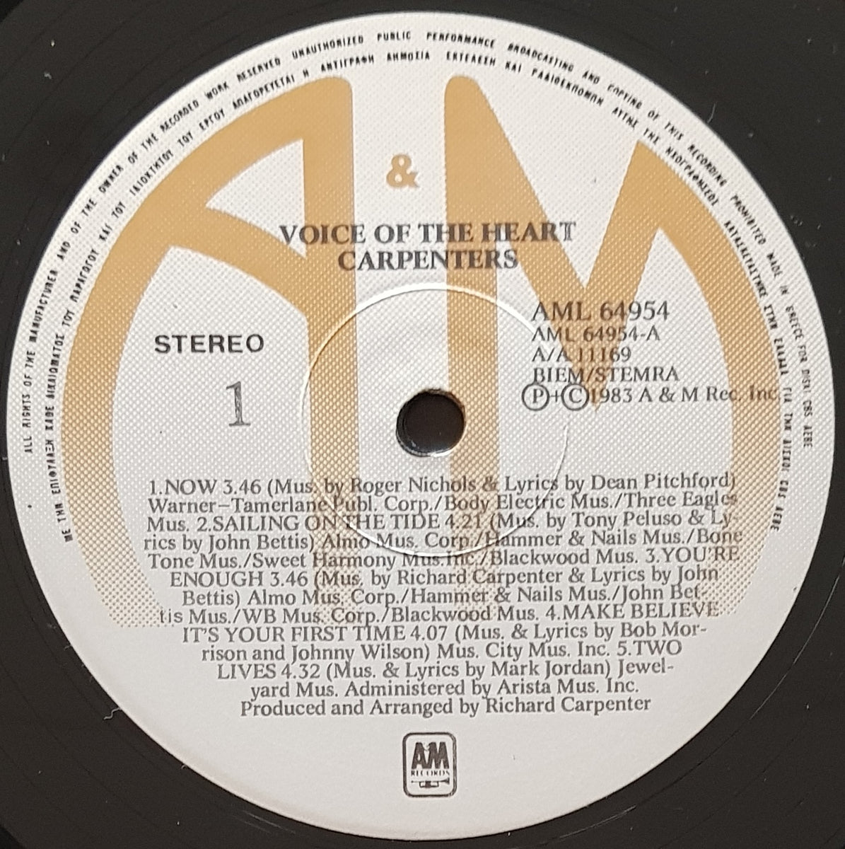 Carpenters - Voice Of The Heart – Vicious Sloth Collectables