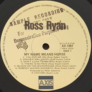 Ryan, Ross - My Name Means Horse