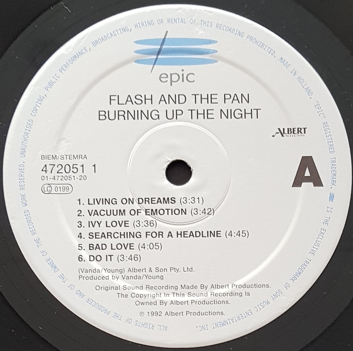Flash & The Pan - Burning Up The Night – Vicious Sloth Collectables