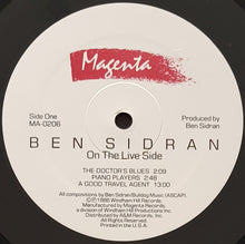 Load image into Gallery viewer, Ben Sidran - On The Live Side