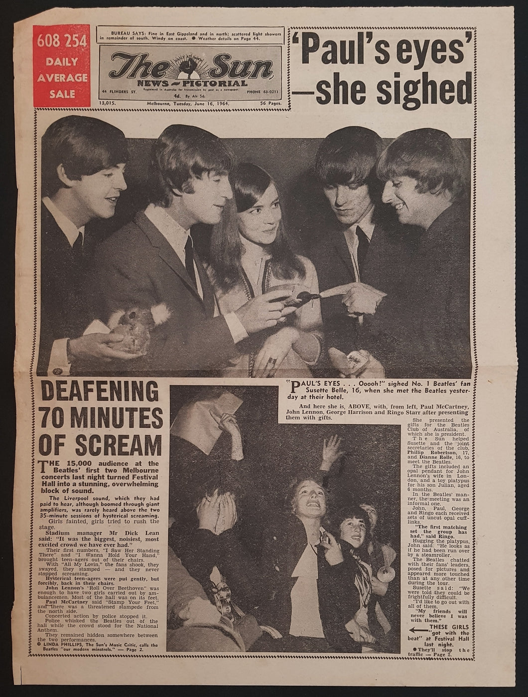 Beatles - The Sun Melbourne June 16, 1964