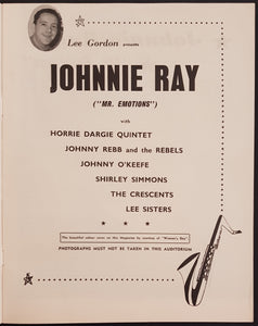 Johnny O'Keefe - 1959 Lee Gordon Presents Johnnie Ray