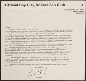 Bay City Rollers - Official Bay City Rollers Fan Club