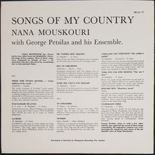 Load image into Gallery viewer, Nana Mouskouri - Songs Of My Country