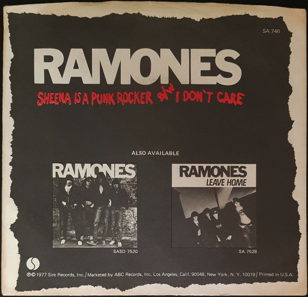Ramones - Sheena Is A Punk Rocker – Vicious Sloth Collectables