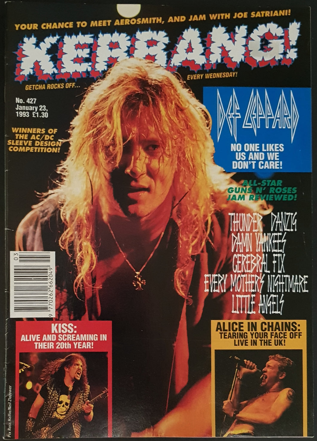Def Leppard - Kerrang! No 427  January 12 1993