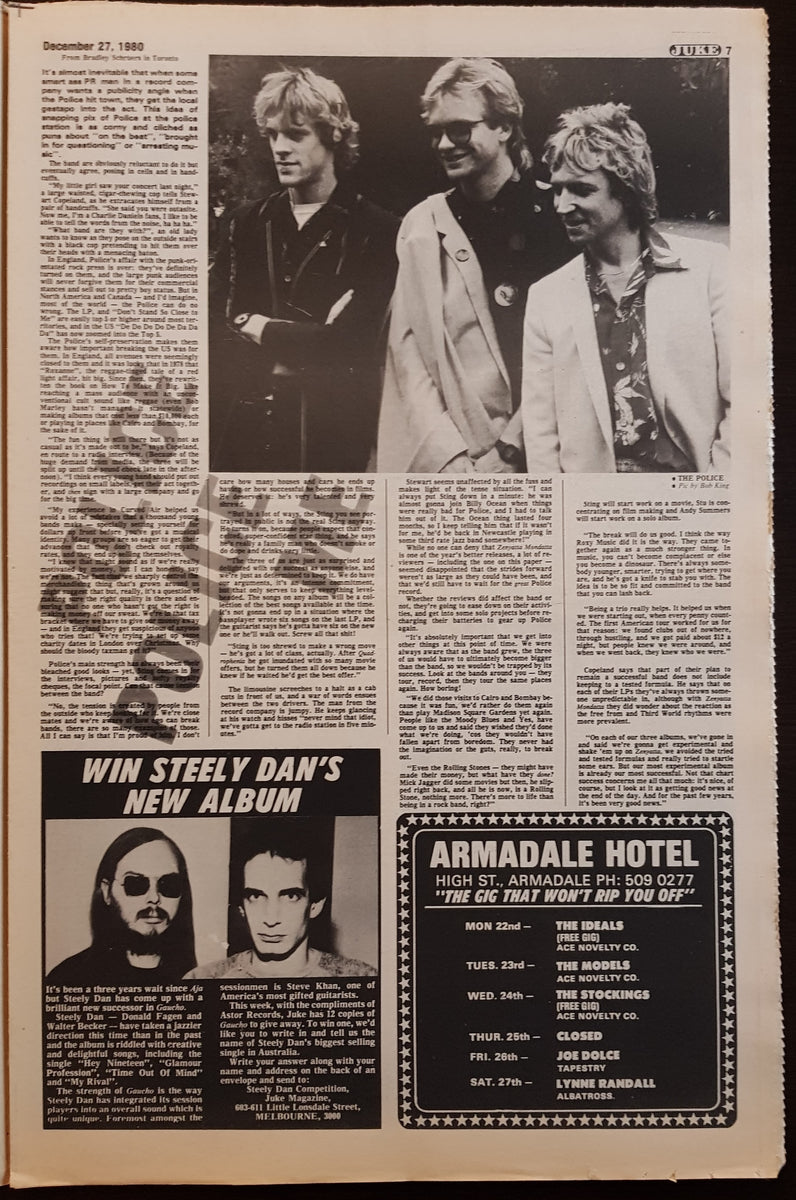 Police - Juke December 27, 1980. Issue No.296 – Vicious Sloth Collectables