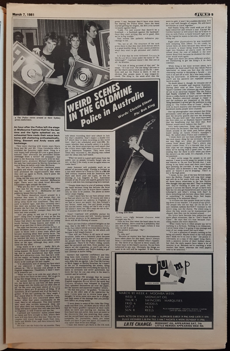 Police - Juke March 7, 1981. Issue No.306 – Vicious Sloth Collectables