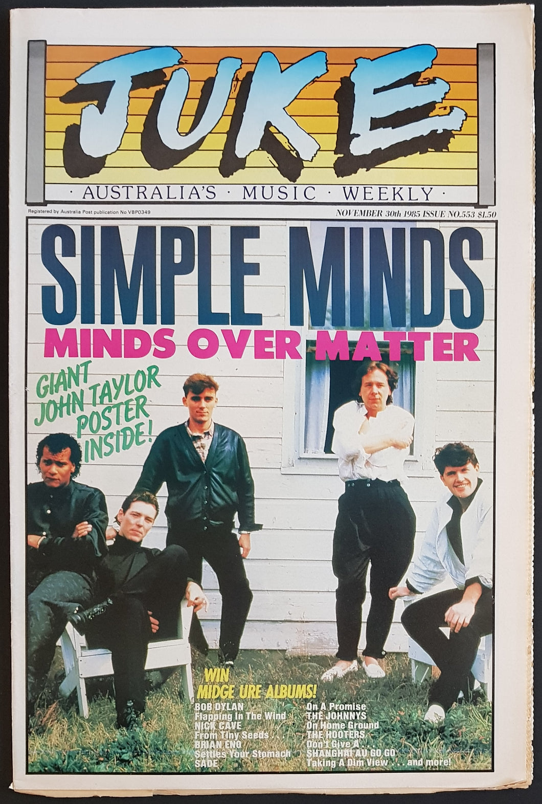 Simple Minds - Juke November 30 1985. Issue No.553