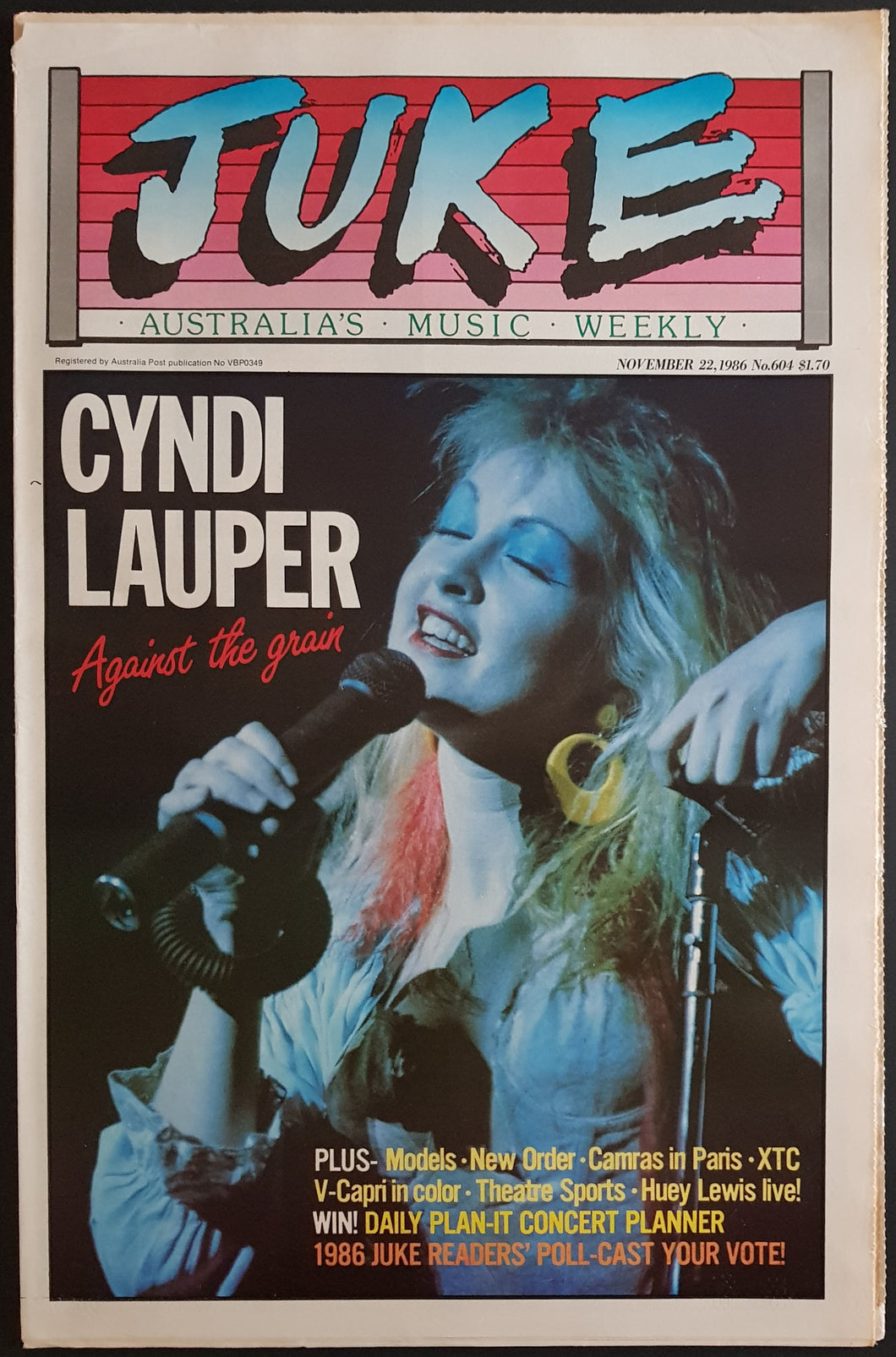 Cyndi Lauper - Juke November 22 1986. Issue No.604