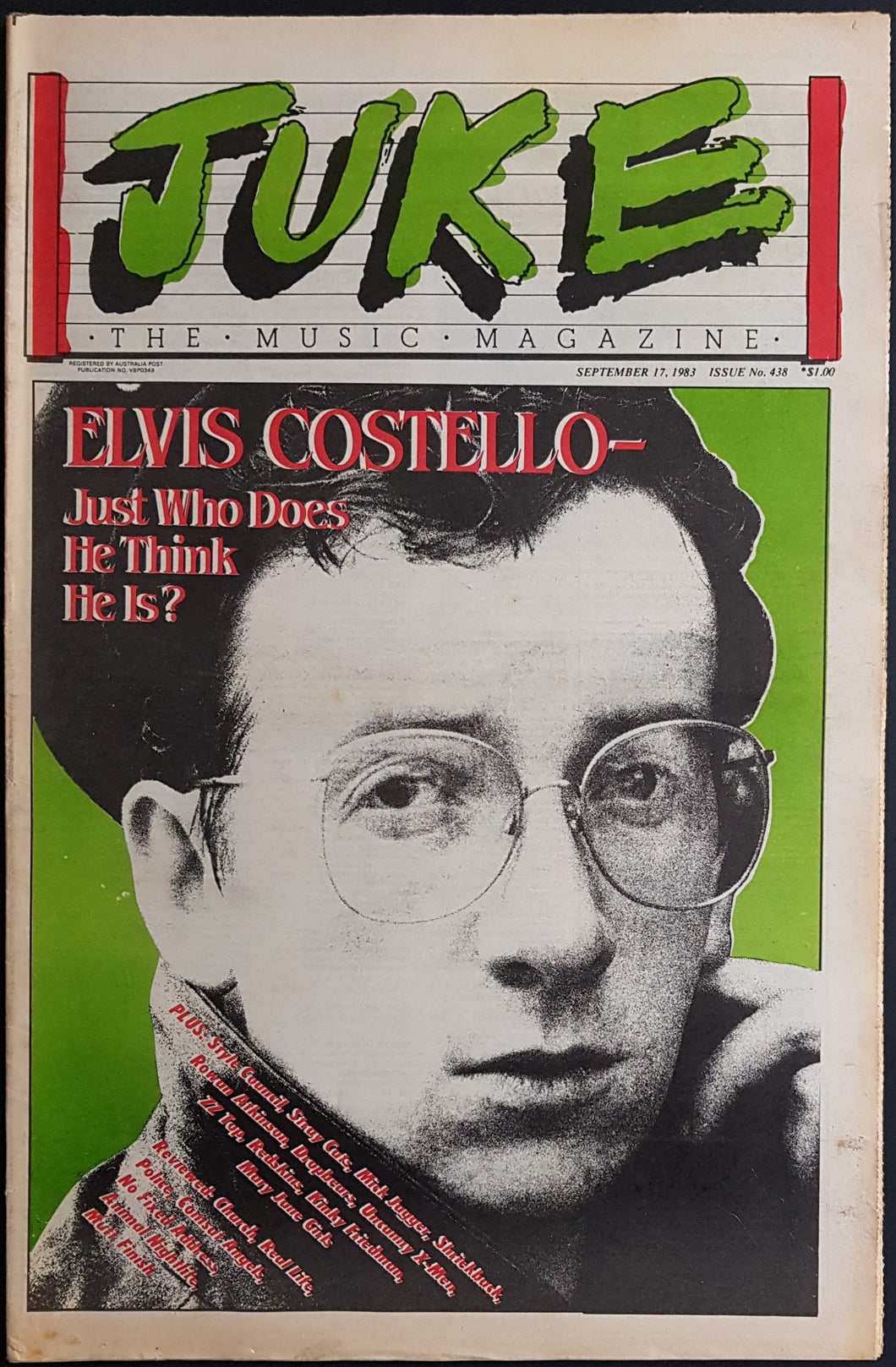 Elvis Costello - Juke September 17 1983. Issue No.438