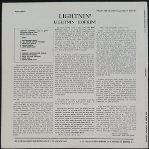 Hopkins, Lightnin'  - Lightnin' - The Blues Of Lightnin' Hopkins