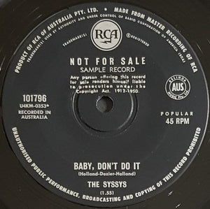Syssys - The Singer, Not The Song / Baby, Don't Do It