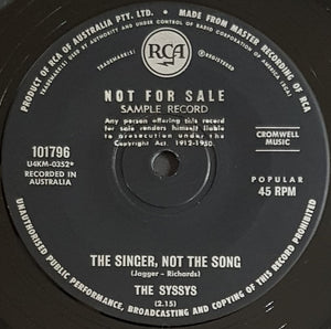 Syssys - The Singer, Not The Song / Baby, Don't Do It