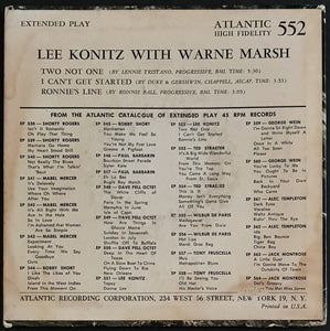 Lee Konitz - Lee Konitz With Warne Marsh