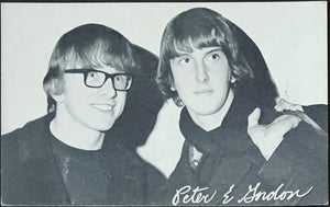 Peter And Gordon - 1960's Black & White Band Picture Card