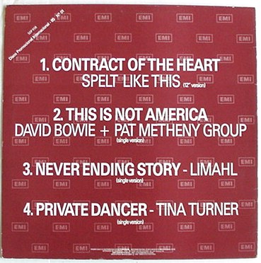 David Bowie - Disco Promocional International-85 No.01